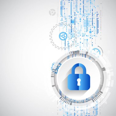 Koruma konsepti. Koruma mekanizması, sistem gizliliği. Vektör illüstrasyonu