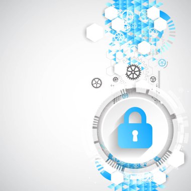 Koruma konsepti. Koruma mekanizması, sistem gizliliği. Vektör illüstrasyonu