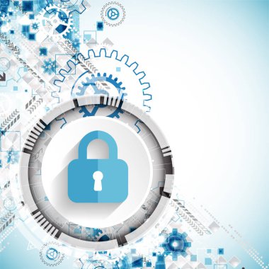 Koruma konsepti. Koruma mekanizması, sistem gizliliği. Vektör illüstrasyonu