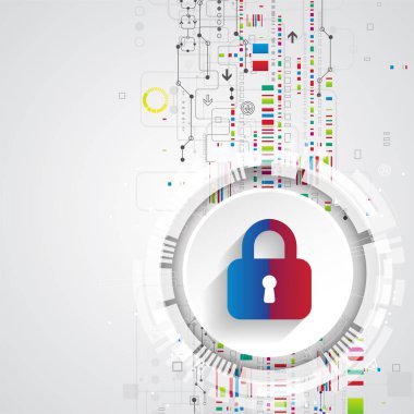 Koruma konsepti. Koruma mekanizması, sistem gizliliği. Vektör illüstrasyonu