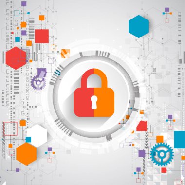 Koruma konsepti. Koruma mekanizması, sistem gizliliği. Vektör illüstrasyonu