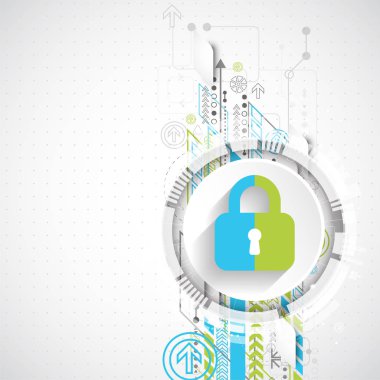 Koruma konsepti. Koruma mekanizması, sistem gizliliği. Vektör illüstrasyonu