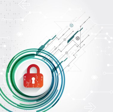 Koruma konsepti. Koruma mekanizması, sistem gizliliği. Vektör illüstrasyonu