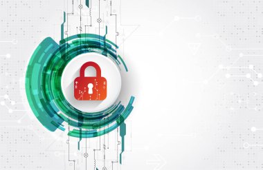 Koruma konsepti. Koruma mekanizması, sistem gizliliği. Vektör illüstrasyonu