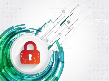 Koruma konsepti. Koruma mekanizması, sistem gizliliği. Vektör illüstrasyonu