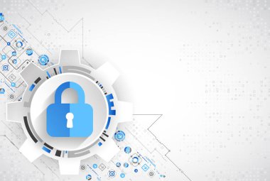 Koruma konsepti. Koruma mekanizması, sistem gizliliği. Vektör illüstrasyonu