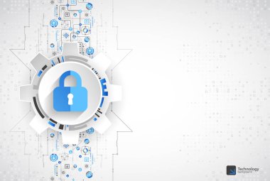 Koruma konsepti. Koruma mekanizması, sistem gizliliği. Vektör illüstrasyonu