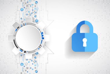 Koruma konsepti. Koruma mekanizması, sistem gizliliği. Vektör illüstrasyonu