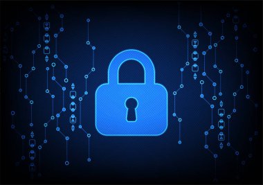 Koruma konsepti. Koruma mekanizması, sistem gizliliği. Vektör illüstrasyonu