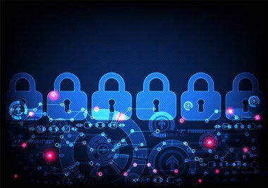 Koruma konsepti. Koruma mekanizması, sistem gizliliği. Vektör illüstrasyonu