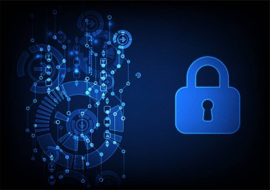 Koruma konsepti. Koruma mekanizması, sistem gizliliği. Vektör illüstrasyonu