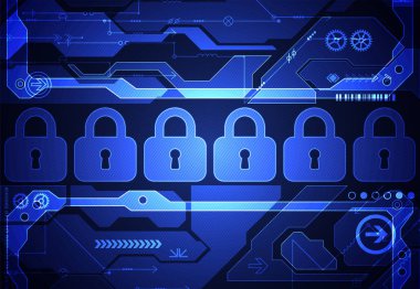 Koruma konsepti. Koruma mekanizması, sistem gizliliği. Vektör illüstrasyonu