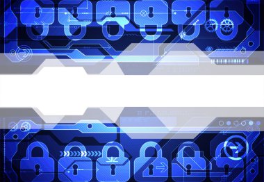 Koruma konsepti. Koruma mekanizması, sistem gizliliği. Vektör illüstrasyonu