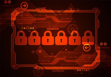Koruma konsepti. Koruma mekanizması, sistem gizliliği. Vektör illüstrasyonu