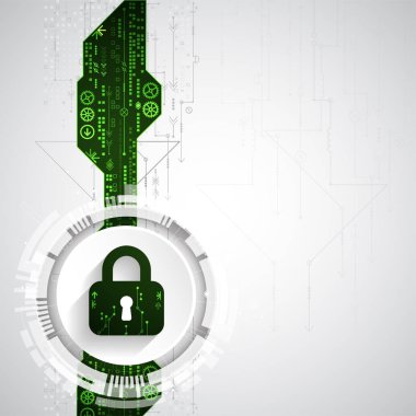 Koruma konsepti. Koruma mekanizması, sistem gizliliği. Vektör illüstrasyonu