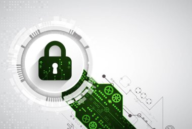 Koruma konsepti. Koruma mekanizması, sistem gizliliği. Vektör illüstrasyonu