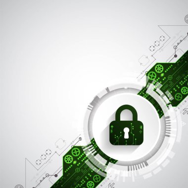 Koruma konsepti. Koruma mekanizması, sistem gizliliği. Vektör illüstrasyonu