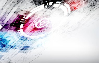 Soyut renk dijital iletişim teknolojisi arka planı. Vektör illüstrasyonu