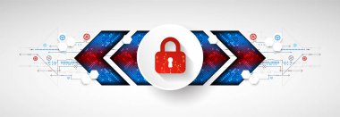 Koruma konsepti. Koruma mekanizması, sistem gizliliği. Vektör illüstrasyonu