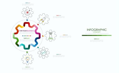 Vektör Infographic şablonu. İş kavramı ile seçme hakkı. Vektör çizim.
