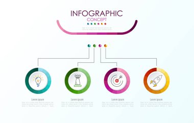 Vektör Infographic şablonu. İş kavramı ile seçme hakkı. Vektör çizim.