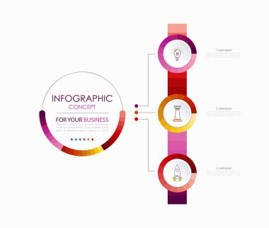 Vektör Infographic şablonu. İş kavramı ile seçme hakkı. Vektör çizim.