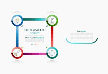Vektör Infographic şablonu. İş kavramı ile seçme hakkı. Vektör çizim.