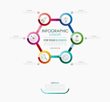 Vektör Infographic şablonu. İş kavramı ile seçme hakkı. Vektör çizim.