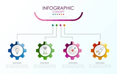 Vektör Infographic şablonu. İş kavramı ile seçme hakkı. Vektör çizim.