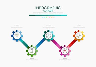 Vektör Infographic şablonu. İş kavramı ile seçme hakkı. Vektör çizim.