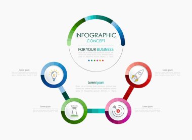 Vektör Infographic şablonu. İş kavramı ile seçme hakkı. Vektör çizim.