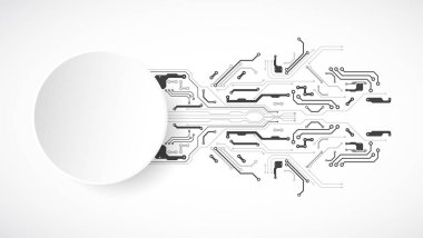 Vektör çizimi, yüksek teknoloji dijital teknoloji ve mühendislik teması