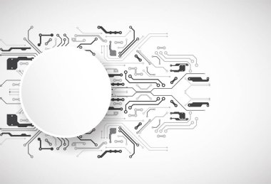 Vektör çizimi, yüksek teknoloji dijital teknoloji ve mühendislik teması