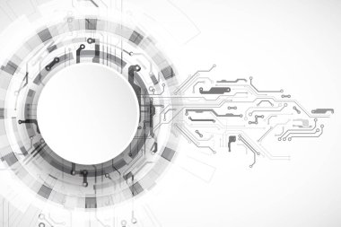 Vektör çizimi, yüksek teknoloji dijital teknoloji ve mühendislik teması