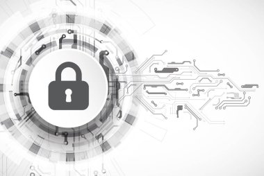 Koruma konsepti. Koruma mekanizması, sistem gizliliği. Vektör illüstrasyonu