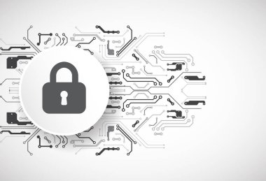 Koruma konsepti. Koruma mekanizması, sistem gizliliği. Vektör illüstrasyonu