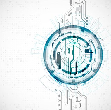 Vektör çizimi, yüksek teknoloji dijital teknoloji ve mühendislik teması