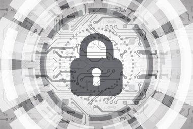 Koruma konsepti. Koruma mekanizması, sistem gizliliği. Vektör illüstrasyonu