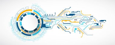 Vektör çizimi, yüksek teknoloji dijital teknoloji ve mühendislik teması