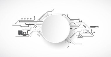 Vektör çizimi, yüksek teknoloji dijital teknoloji ve mühendislik teması