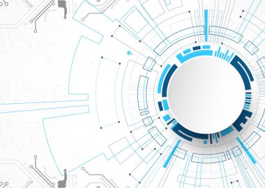 Vektör çizimi, yüksek teknoloji dijital teknoloji ve mühendislik teması
