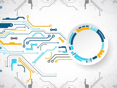 Vektör çizimi, yüksek teknoloji dijital teknoloji ve mühendislik teması