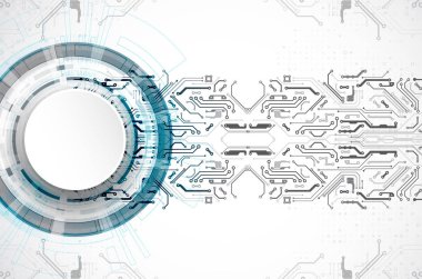 Vektör çizimi, yüksek teknoloji dijital teknoloji ve mühendislik teması