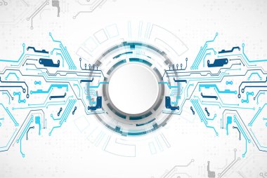 Vektör çizimi, yüksek teknoloji dijital teknoloji ve mühendislik teması