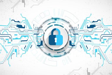 Koruma konsepti. Koruma mekanizması, sistem gizliliği. Vektör illüstrasyonu