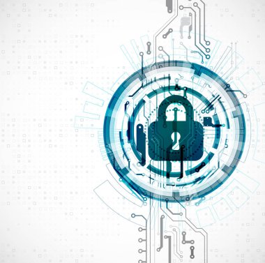 Koruma konsepti. Koruma mekanizması, sistem gizliliği. Vektör illüstrasyonu