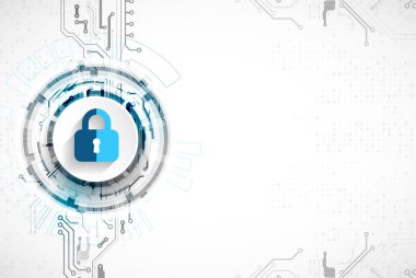 Koruma konsepti. Koruma mekanizması, sistem gizliliği. Vektör illüstrasyonu