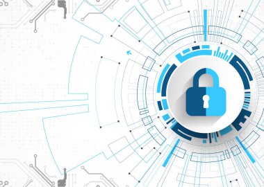 Koruma konsepti. Koruma mekanizması, sistem gizliliği. Vektör illüstrasyonu