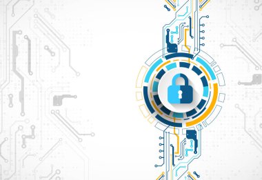 Koruma konsepti. Koruma mekanizması, sistem gizliliği. Vektör illüstrasyonu