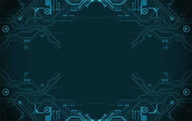 Vektör çizimi, yüksek teknoloji dijital teknoloji ve mühendislik teması